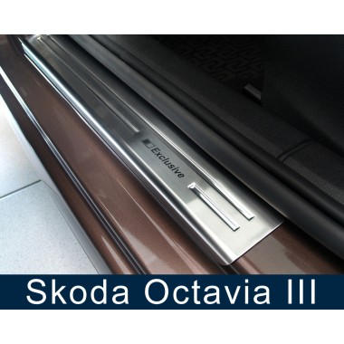 Накладки на пороги Skoda Octavia A7 (2013- ) бренд – Avisa главное фото